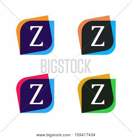 Abstract shape element company logo sign icon vector design. Z letter logotype