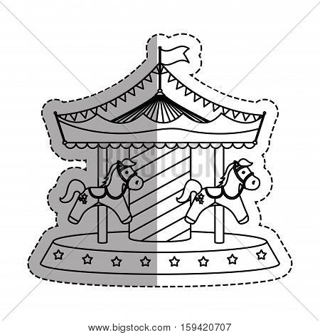 Carrousel circus festival icon vector illustration graphic design