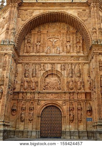 San Esteban Convent in Salamanca at Spain of Dominicos exterior image shot from public floor