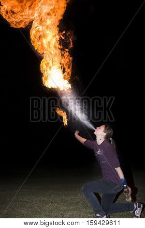 May 3, 2014. Ulan-ude, Russia: A Fire Show In The City Of Ulan-ude. Russia, Ulan-ude, 3 May 2014.