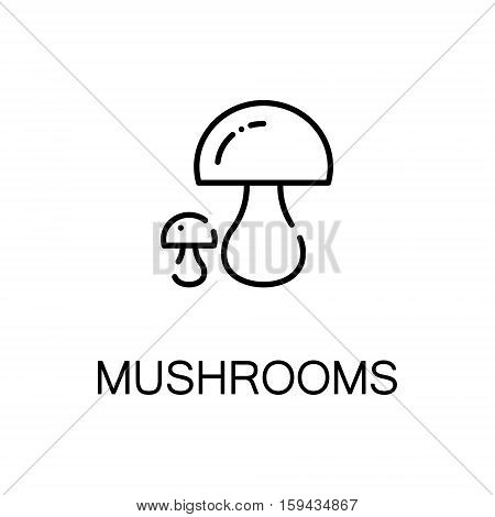 Mushrooms flat icon. Single high quality outline symbol of autumn for web design or mobile app. Thin line signs of mushrooms for design logo, visit card, etc. Outline pictogram of mushrooms