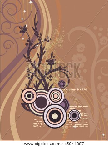 Modern floral design with a textual background, vector illustration series.