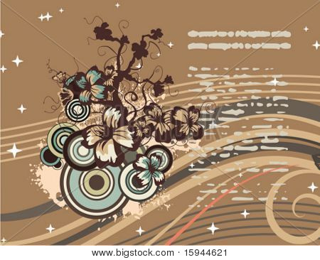 Modern floral design with a textual background, vector illustration series.