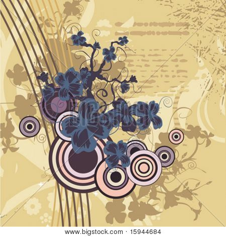 Modern floral design with a textual background, vector illustration series.