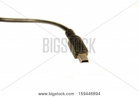 Mini usb connector isolated on white background