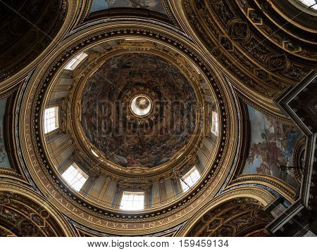 ROME, ITALY - JUNE 12, 2015: The church of Sant'Agnese in Agone is one of the most visited churches in Rome due to its central position in the famous Piazza Navona.