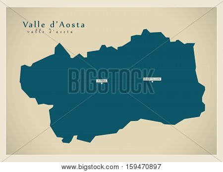 Modern Map - Valle d Aosta IT Italy illustration