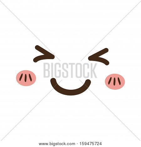 Cute cartoon face icon vector illustration graphic design