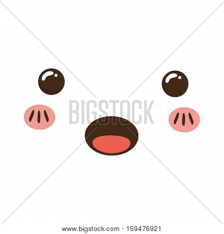 Cute cartoon face icon vector illustration graphic design
