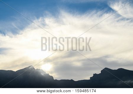 Sunset Behind Guimar Mountains