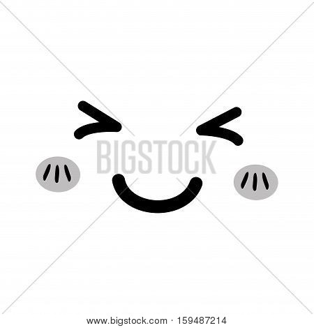 Cute cartoon face icon vector illustration graphic design