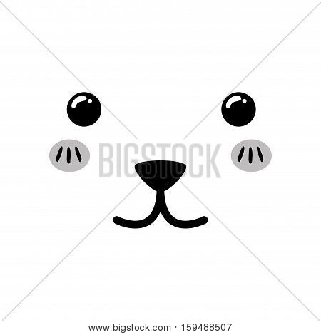 Cute cartoon face icon vector illustration graphic design