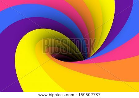 black hole multicolored background yellow 3d illustration