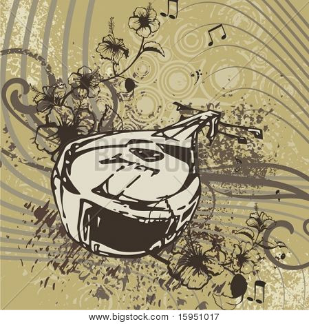 Fond grunge musique instrument.