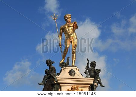 Fountain of Neptune and four mermaids before the Batumi Drama Theatre