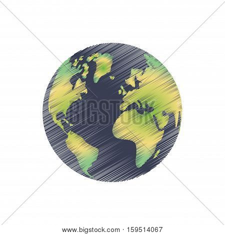Earth world planet icon vector illustration graphic design