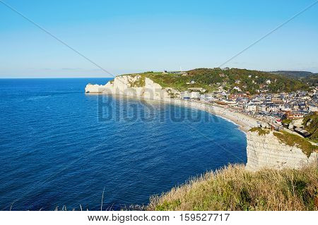 Scenic View Of Etretat Village