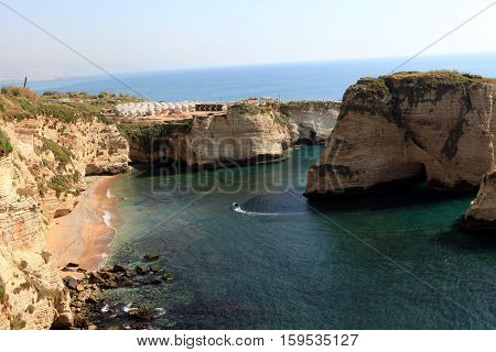 Pigeon Rocks. Raouche District, Beirut, Lebanon, Middle East