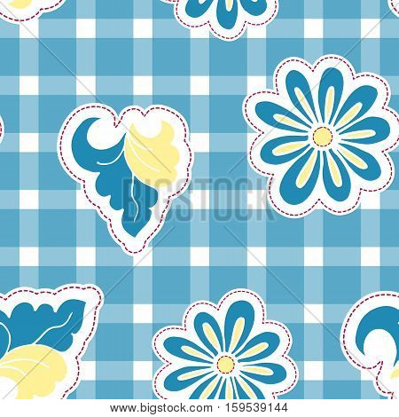 Floral background with hand drawn folk flowers. Seamless Easter vector pattern for cushion pillow bandanna silk kerchief or shawl fabric print. Texture for clothes bedclothes
