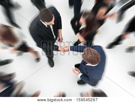 Business handshake. Business handshake and business people conce