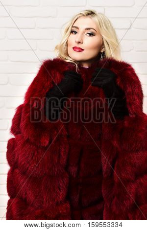 Fashionable Sexy Woman In Fur