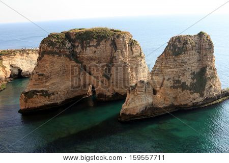 Pigeon Rocks. Raouche District, Beirut, Lebanon, Middle East
