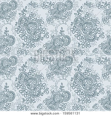 Elegant floral background for wallpaper, gift paper, fabric print, furniture, curtains. Unusual flourish ornament.