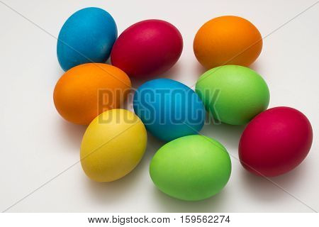 colorful easter eggs isolated on white background