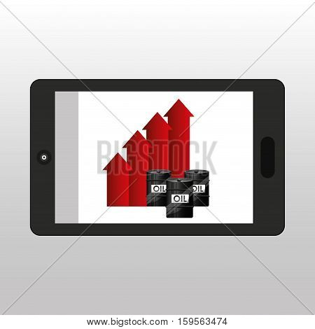 business oil smartphone growth graph vector illustration eps 10