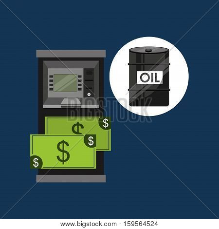 oil and petroleum industry cash machine dollar vector illustration eps 10