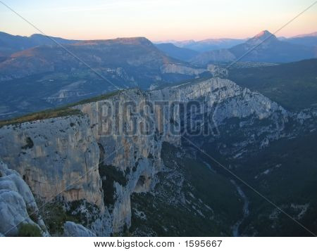 Solnedgang Over mørke Canyon klipper, Verdon Gorges, Azur kysten, Sydfrankrig
