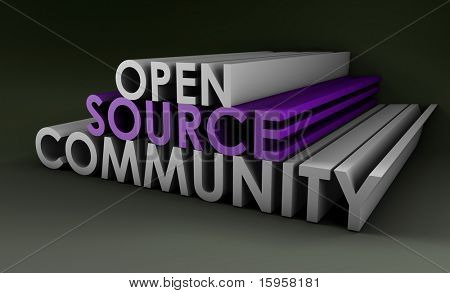 Open Source Community koncept i 3D-konst
