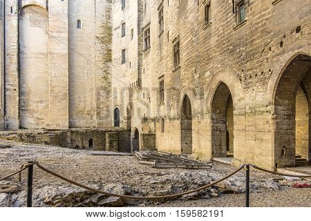Popes Palace In Avignon, Provence, France.