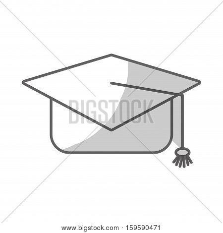 silhouette of graduation cap icon over white background. vector illuestration