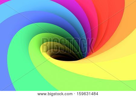 black hole multicolored background vortex 3d illustration