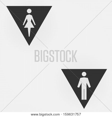 Elegant, simple restroom symbol vector icon eps 10