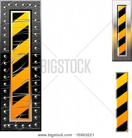 lettres à rayures noires et jaunes danger