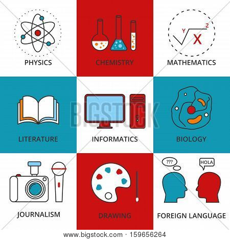 Stock Vector Linear icon school lessons. Stock vector
