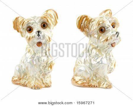 Retro köpek porselen biblo
