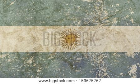 Old Grunge Faded Vintage Argentine Republic Flag