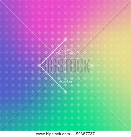 Abstract blurred gradient mesh background in bright rainbow colors. Colorful smooth banner template. Easy editable. Rhombic mesh. Vector illustration. Brochure poster design.
