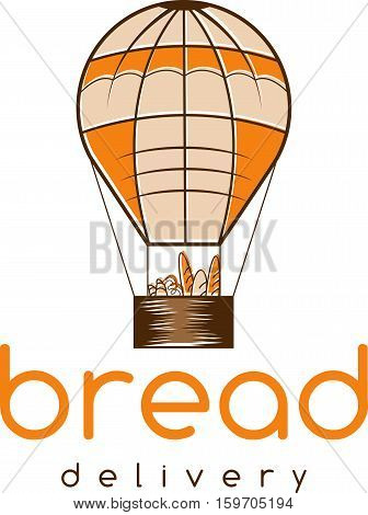 Bread Delivery Vector Concept With Air Balloon