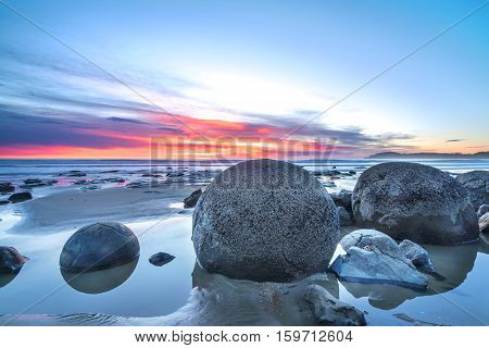 Sunrise over Otago Coastline, South Island, New Zealand