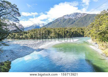 Blue pool river at Queentown New Zealand