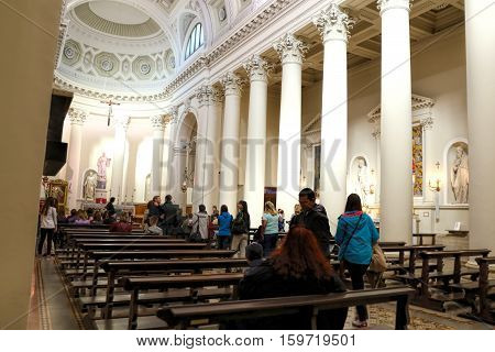 San Marino San Marino - November 06 2016: Interior of the Basilica San Marino. Italy. Europe