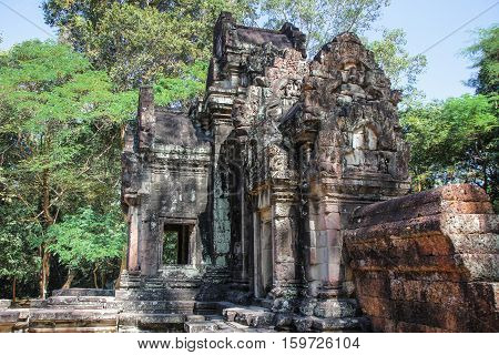 old ruin Landmark in Ankor Wat Cambodia