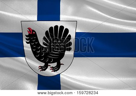 Flag Of Central Finland region in Finland. 3d illustration
