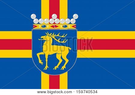 Flag Of Aland Islands is a region of Finland