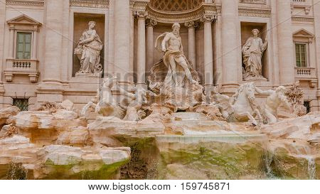 Beautiful Trevi Fountain in Rome - a famous landmark