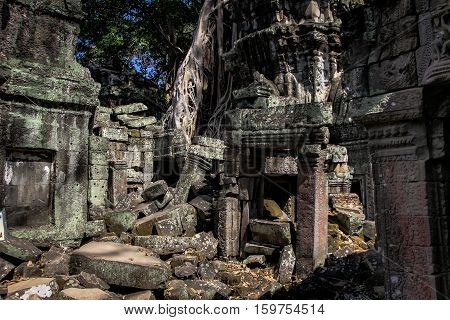 Old mystic Ruins in ankor wat cambodia